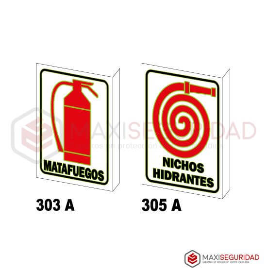 Cartel Incendio Fotoluminiscente 30 x 40